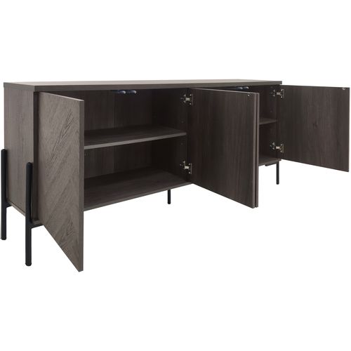 Charlene-buffet à 4 Portes Aspect Chêne Blanc à Motif Arête De Poisson