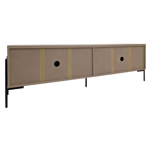 Charlene-meuble Bas à 4 Portes Aspect Chêne à Motif Arête De Poisson