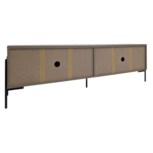 Charlene-meuble Bas à 4 Portes Aspect Chêne Blanc à Motif Arête De Poisson