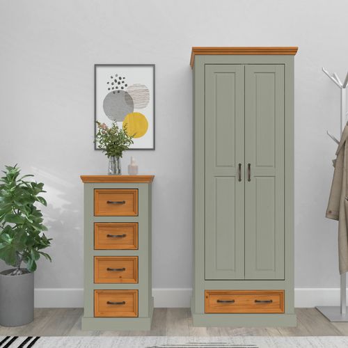 Selma-armoire à 2 Portes Et 1 Tiroir, Couleur Pin Vert