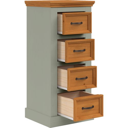 Selma-commode à 4 Tiroirs En Pin Teinté/ciré Vert