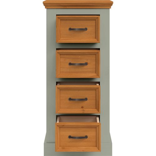 Selma-commode à 4 Tiroirs En Pin Teinté/ciré Vert