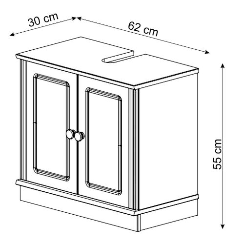 Anita-meuble Sous-évier à 2 Portes Blanc