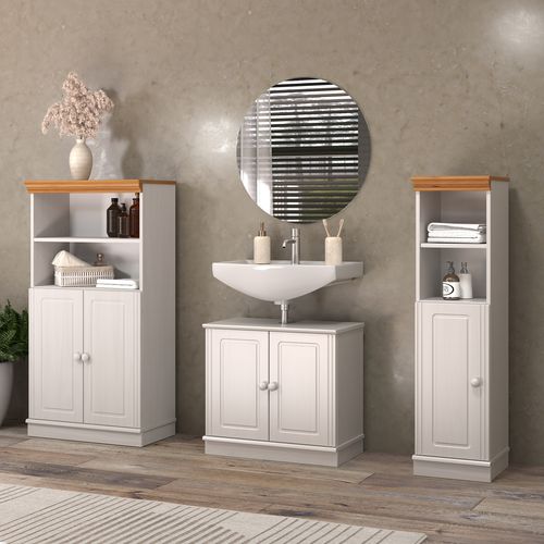 Anita-armoire Droite M, 1 Porte, Blanc/miel