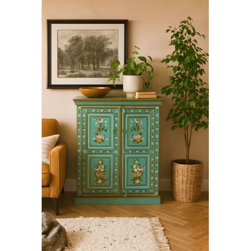 Prem-meuble Midi à 2 Portes En Bois De Manguier Vert