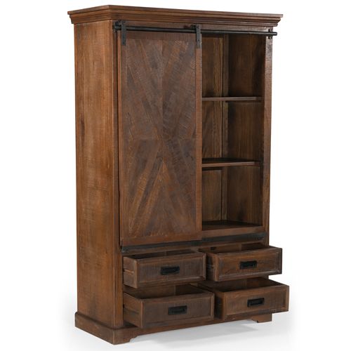 Don Barn-buffet Haut Avec 1 Porte Et 4 Tiroirs, Couleur Marron