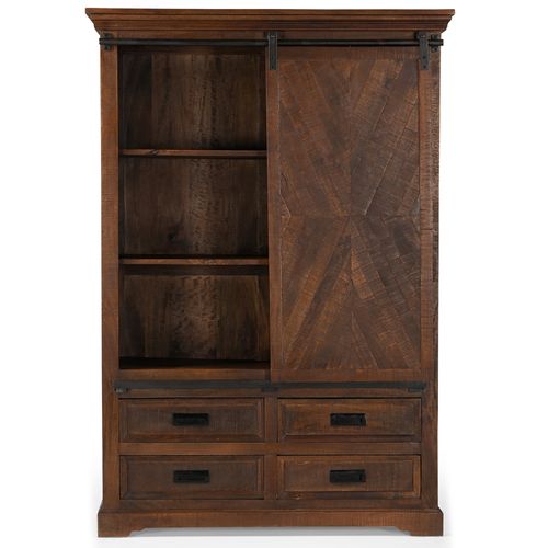 Don Barn-buffet Haut Avec 1 Porte Et 4 Tiroirs, Couleur Marron