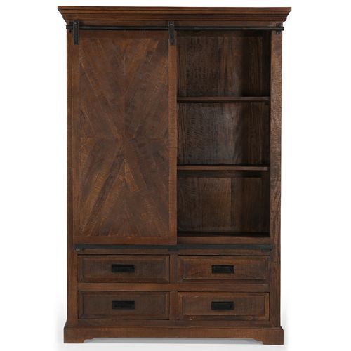 Don Barn-buffet Haut Avec 1 Porte Et 4 Tiroirs, Couleur Marron