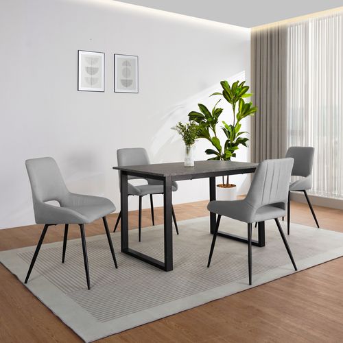 Luton-table à Manger 120x80 Cm 6 Places Aspect Béton