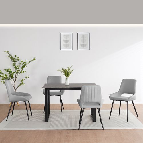 Luton-table à Manger 120x80 Cm 6 Places Aspect Béton