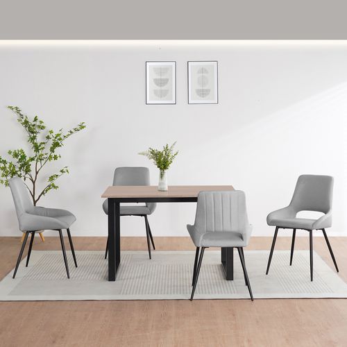 Luton-table De Salle à Manger 120x80 Cm 6 Places Aspect Chêne