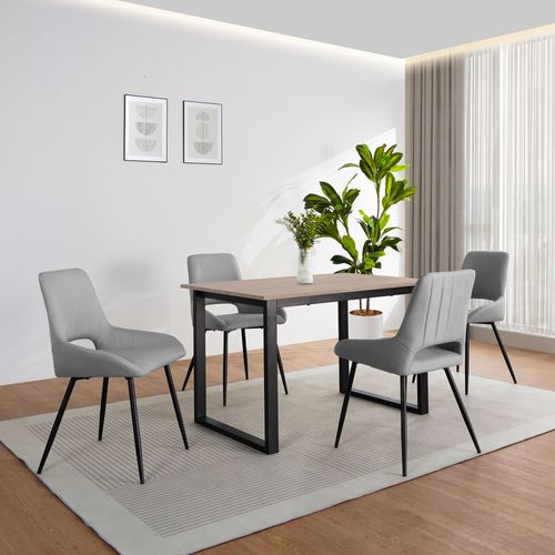 Luton-table De Salle à Manger 120x80 Cm 6 Places Aspect Chêne