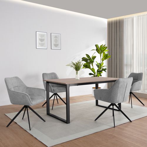 Luton-table De Salle à Manger 160x90 Cm 6 Places Aspect Chêne