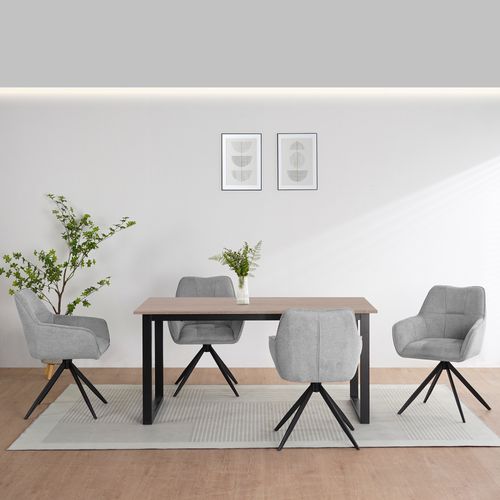 Luton-table De Salle à Manger 160x90 Cm 6 Places Aspect Chêne