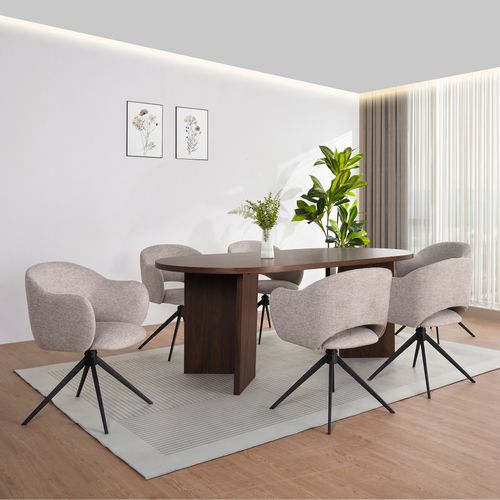 Wigan-table De Salle à Manger 200x100 Cm 10 Couverts Aspect Noyer