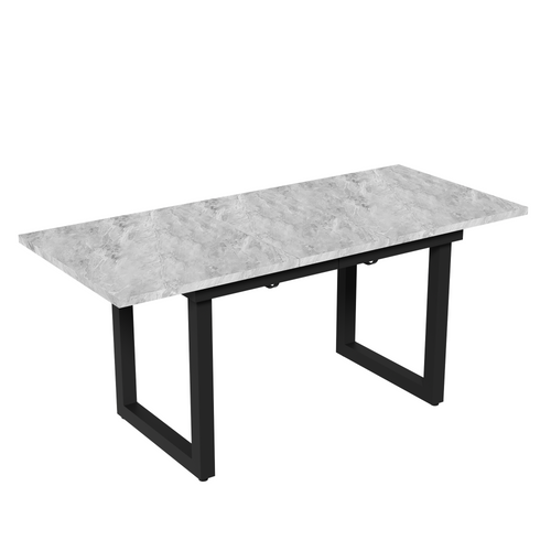 Table De Salle à Manger Extensible Industrielle Effet Béton Grise