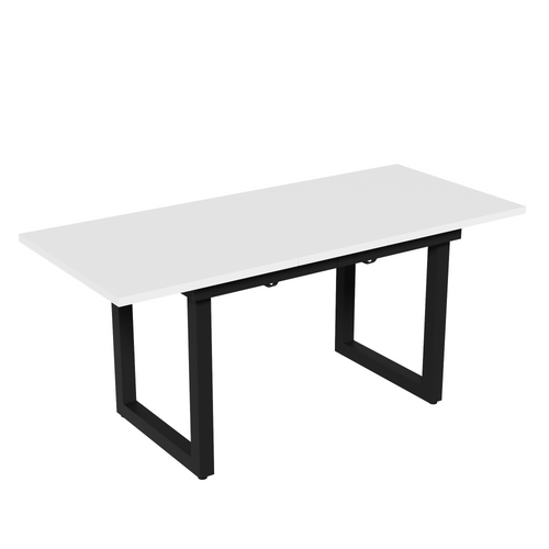 Table De Salle à Manger Extensible Style Industriel Blanche Et Noir