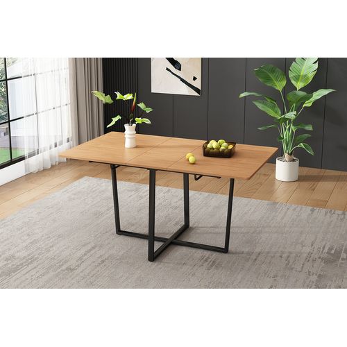 Table De Salle à Manger Extensible Effet Bois 110-140*80cm