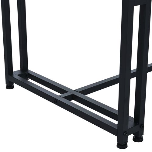 Table à Mange Rectangulaire Effet Marbre Blanc Pieds Noirs 120x70cm