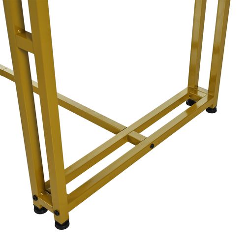 Table à Mange Rectangulaire Effet Marbre Blanc Pieds Dorés 120x70cm