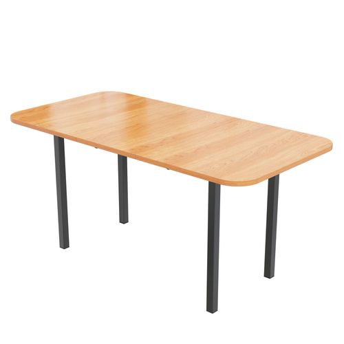 Table De Salle à Manger Extensible Effet Bois Brillante 120-160*80cm