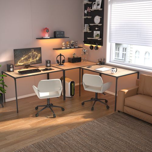 Bureaux 120x75 cm , effet bois et métal