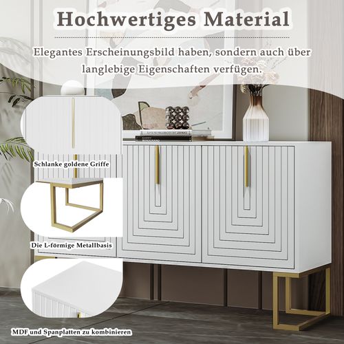 Buffet Haut Avec 3 Portes Blanc Mat H81/b138/t40