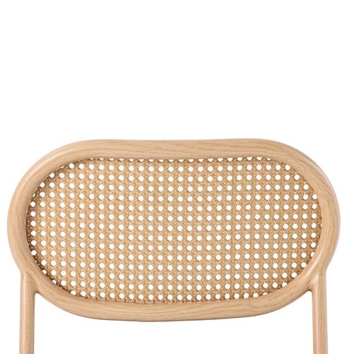 Lot De 4 Chaises Style Rétro En Rotin Et Cuir Synthétique Noir