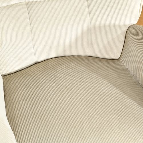 Fauteuil En Velours Côtelé Avec Pieds En Bois Massif, Design Moderne Et Confortable.