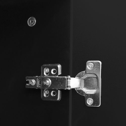 Buffet Noir 4 Portes Avec Motif Et Rangement 120*37.5*80.8 Cm