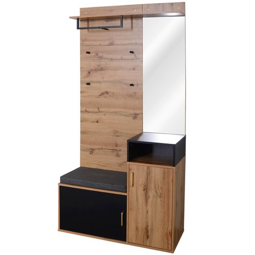 Vestiaire à L'entrée Avec Miroir, Banc Et Meuble à Chaussures, Porte-manteau Mural