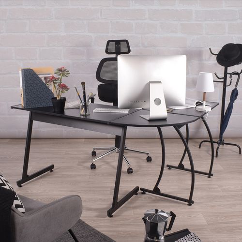 Buffet de Cuisine en Bois et Bleu Marine avec Pieds Dorés