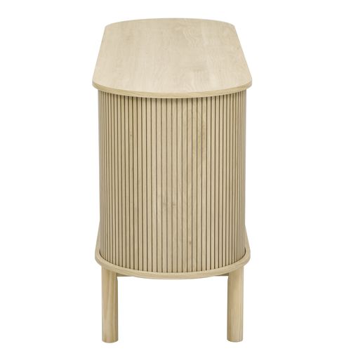 Buffet Rétro Bois Clair Porte Coulissante à Lattes Et Pieds En Pin 138*43*75cm Lonea Wood