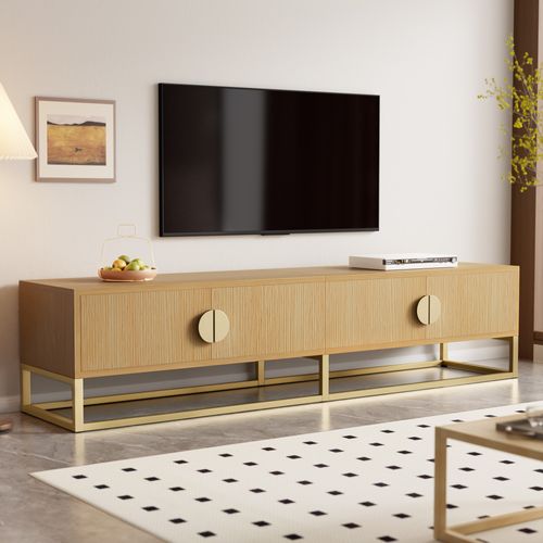 Meuble TV 180 Cm Avec Veinure De Bois 4 Portes Scaunaid
