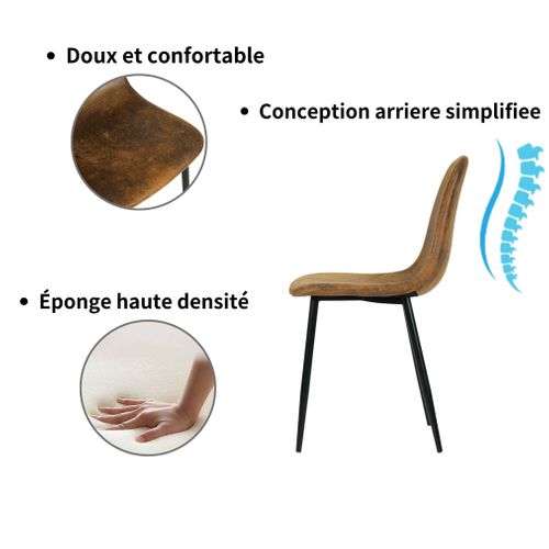 Chaises De Salle À Manger Avec Pieds En Métal - Marron