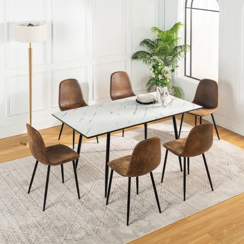 Chaises De Salle À Manger Avec Pieds En Métal - Marron