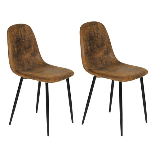 Chaises De Salle À Manger Avec Pieds En Métal - Marron