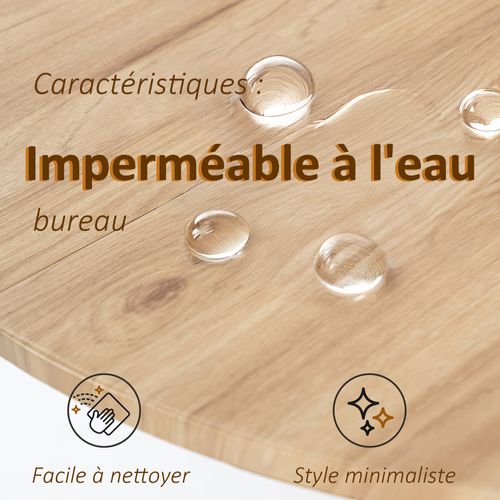 Ensemble Table Et 2 Chaises De Salle à Manger Ronde Effet Bois Style Élégant