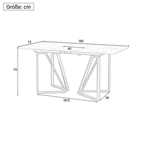 Table à Manger Extensible Moderne Effet Marbre Blanc Et Pieds Dorés Fastiens Gold