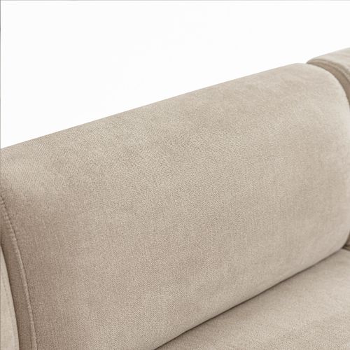 Canapé Moderne Rembourrés Tissu Chenille Beige 3 Places Avec Coussins
