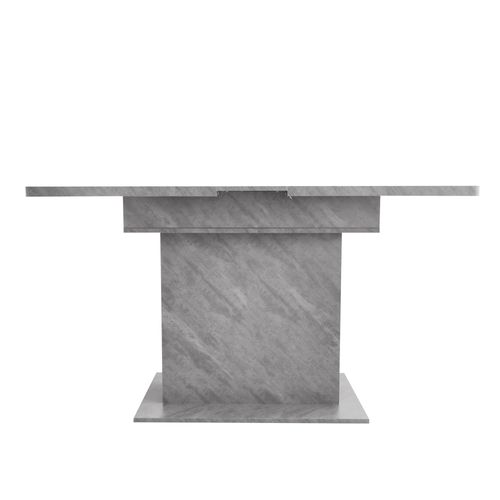 Table à Manger Rectangulaire Extensible Rangement Effet Béton Grise