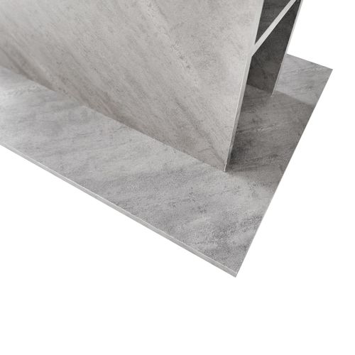 Table à Manger Rectangulaire Extensible Rangement Effet Béton Grise