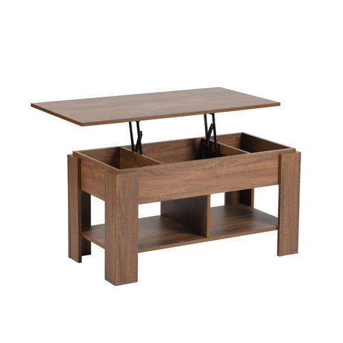 Urban Meuble Table basse relevable effet bois et marron 96x50 cm