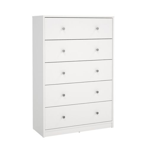 Commode 5 Tiroirs Blanc H108,1 Cm