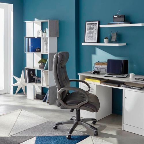 Bibliothèque L. 80 CM CLASS 2 imitation béton/blanc