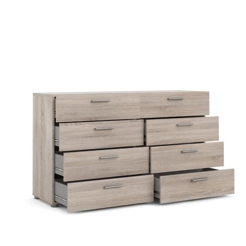 Tyhja Commode 8 Tiroirs - Chene Truffe - L 140 X P 40 X H 82 Cm
