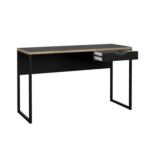 Bureau Avec 1 Tiroir Et Piètement Métallique L130 Cm - Noir
