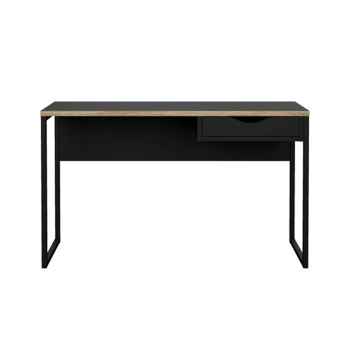 Bureau Avec 1 Tiroir Et Piètement Métallique L130 Cm - Noir