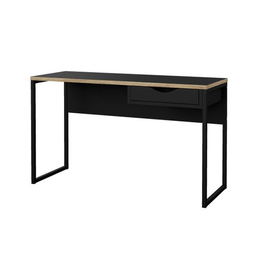 Bureau Avec 1 Tiroir Et Piètement Métallique L130 Cm - Noir