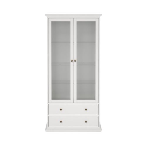 Vitrine 2 Portes Vitrées Et 2 Tiroirs L96,2 Cm